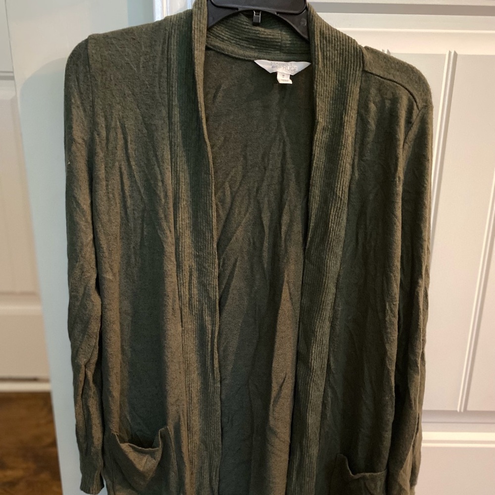 Olive green cardigan market spruce